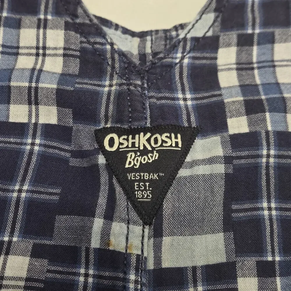 Oshkosh B'gosh Overalls 6 Months Blue Plaid